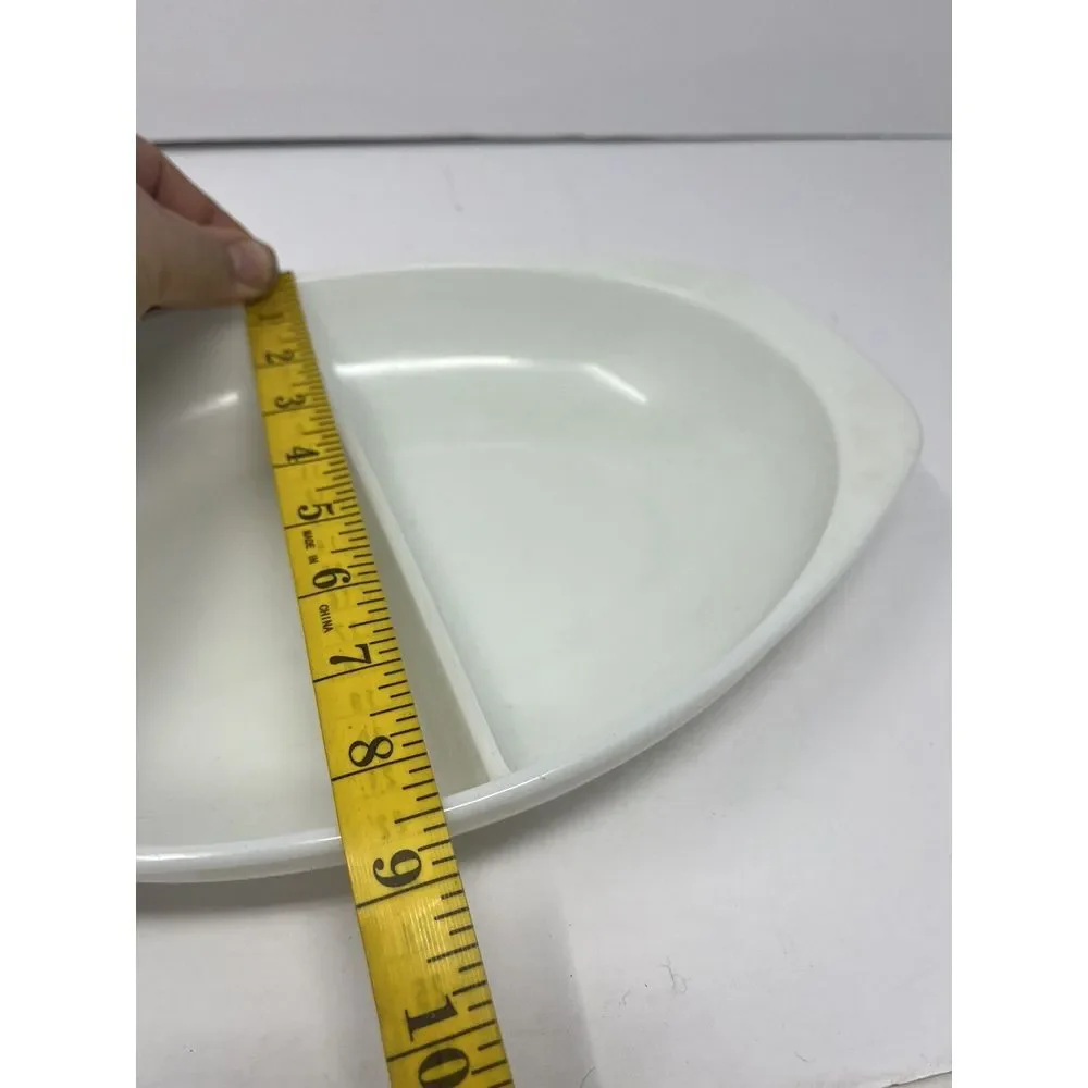 Vintage PYREX White #1063 Divided Glass Baking & Serving Dish‎ 1 1/2 Quarts